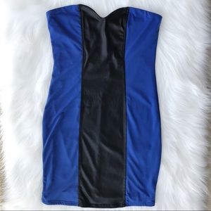 💛 SALE Arden B Blue & Black Strapless Mini Dress